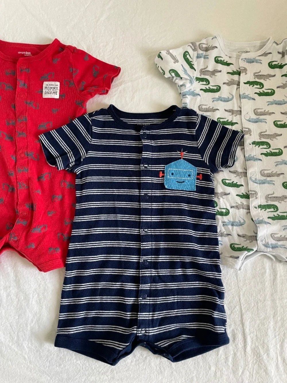 3 cotton rompers